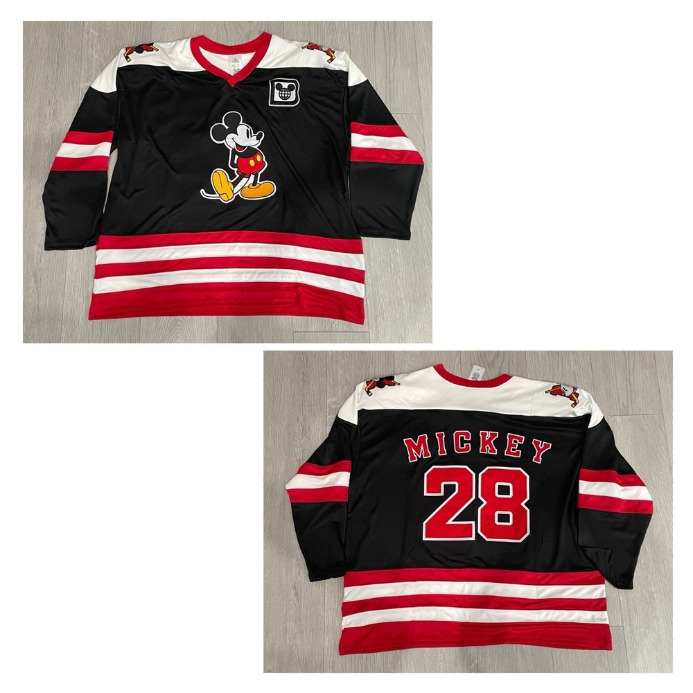 NEW Walt Disney Parks Mickey Mouse "28" Adult Hockey Jersey Size Large